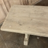 Vintage Rustic European Stripped Oak Trestle Dining Table