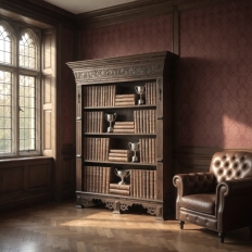 19th Century Dutch Renaissance Open Bookcase