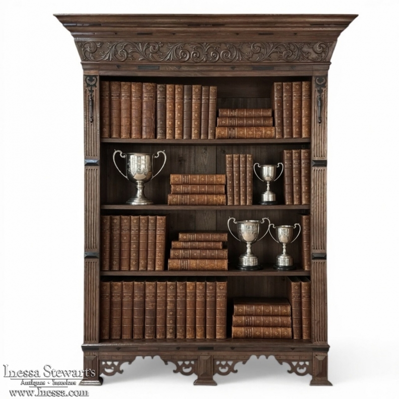 19th Century Dutch Renaissance Open Bookcase