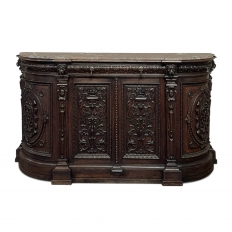 19th Century French Renaissance Marble Top Buffet