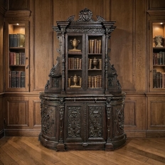 19th Century French Renaissance Two-Tiered Bookcase ~ Bibliotheque
