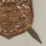 Vintage Decorative Embossed Copper Shield with Pair of Swords