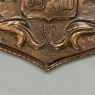 Vintage Decorative Embossed Copper Shield with Pair of Swords