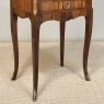Pair of French Marble Top Marquetry Side Tables ~ Nightstands