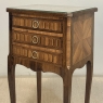 Pair of French Marble Top Marquetry Side Tables ~ Nightstands