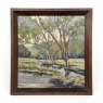 Framed Oil Painting on Canvas by Emile Roulin