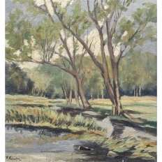 Framed Oil Painting on Canvas by Emile Roulin