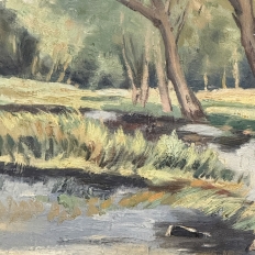 Framed Oil Painting on Canvas by Emile Roulin