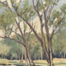 Framed Oil Painting on Canvas by Emile Roulin