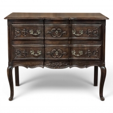 Country French Louis XV Walnut Commode