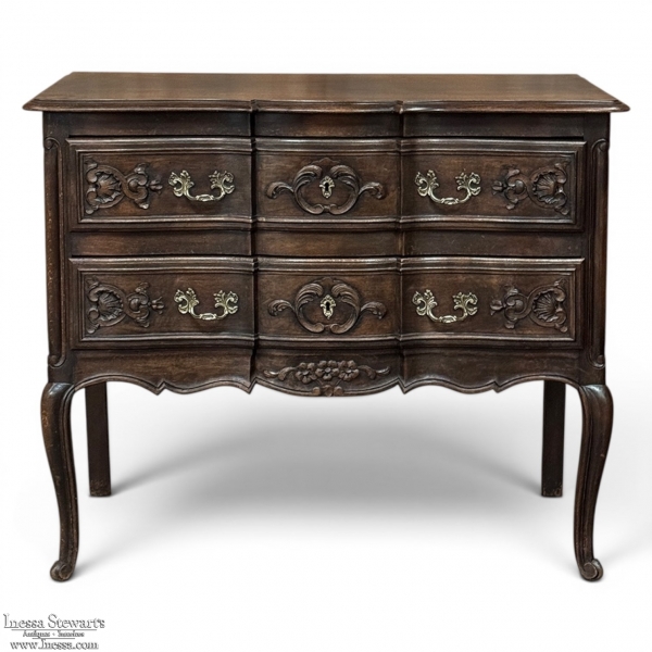 Country French Louis XV Walnut Commode