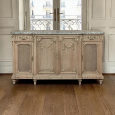 19th Century Louis XVI Stripped Oak and Ormolu Marble Top Buffet