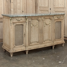 19th Century Louis XVI Stripped Oak and Ormolu Marble Top Buffet