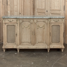 19th Century Louis XVI Stripped Oak and Ormolu Marble Top Buffet