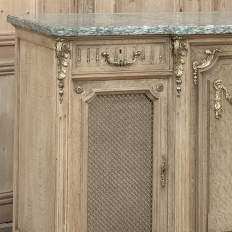 19th Century Louis XVI Stripped Oak and Ormolu Marble Top Buffet
