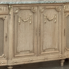19th Century Louis XVI Stripped Oak and Ormolu Marble Top Buffet