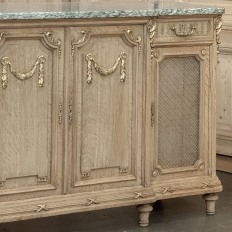 19th Century Louis XVI Stripped Oak and Ormolu Marble Top Buffet