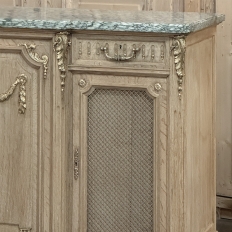 19th Century Louis XVI Stripped Oak and Ormolu Marble Top Buffet