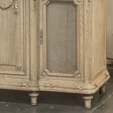 19th Century Louis XVI Stripped Oak and Ormolu Marble Top Buffet