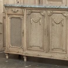 19th Century Louis XVI Stripped Oak and Ormolu Marble Top Buffet