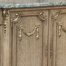 19th Century Louis XVI Stripped Oak and Ormolu Marble Top Buffet