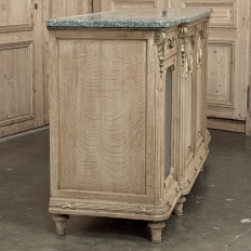 19th Century Louis XVI Stripped Oak and Ormolu Marble Top Buffet