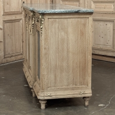 19th Century Louis XVI Stripped Oak and Ormolu Marble Top Buffet