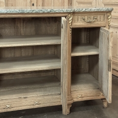 19th Century Louis XVI Stripped Oak and Ormolu Marble Top Buffet
