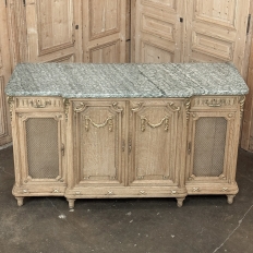 19th Century Louis XVI Stripped Oak and Ormolu Marble Top Buffet