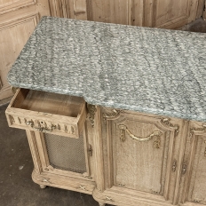 19th Century Louis XVI Stripped Oak and Ormolu Marble Top Buffet