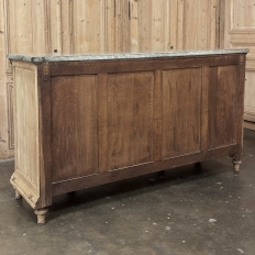 19th Century Louis XVI Stripped Oak and Ormolu Marble Top Buffet