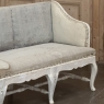 18th Century Swedish Rococo Bench in Hand-Scraped Painted Finish