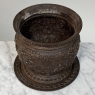 19th Century French Cast Iron Cache Pot with Saucer