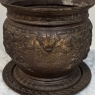 19th Century French Cast Iron Cache Pot with Saucer