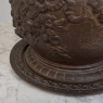 19th Century French Cast Iron Cache Pot with Saucer