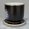 19th Century Hand-Painted Porcelain Cache Pot with Saucer