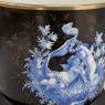 19th Century Hand-Painted Porcelain Cache Pot with Saucer