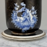 19th Century Hand-Painted Porcelain Cache Pot with Saucer