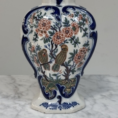 Pair 18th Century Delft Ceramic Lidded Vases