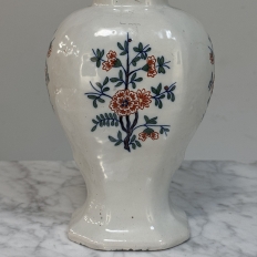 Pair 18th Century Delft Ceramic Lidded Vases