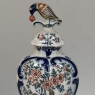 Pair 18th Century Delft Ceramic Lidded Vases