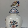Pair 18th Century Delft Ceramic Lidded Vases