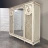 Antique Italian Neoclassical Painted Triple Armoire