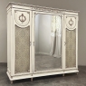 Antique Italian Neoclassical Painted Triple Armoire