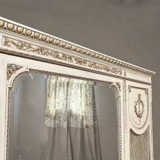 Antique Italian Neoclassical Painted Triple Armoire