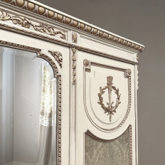 Antique Italian Neoclassical Painted Triple Armoire