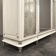 Antique Italian Neoclassical Painted Triple Armoire