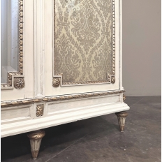 Antique Italian Neoclassical Painted Triple Armoire