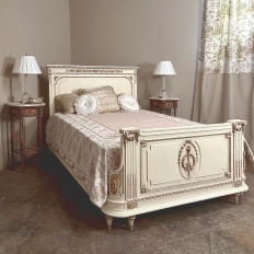 Antique Italian Neoclassical Painted QUEEN Bed