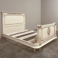 Antique Italian Neoclassical Painted QUEEN Bed